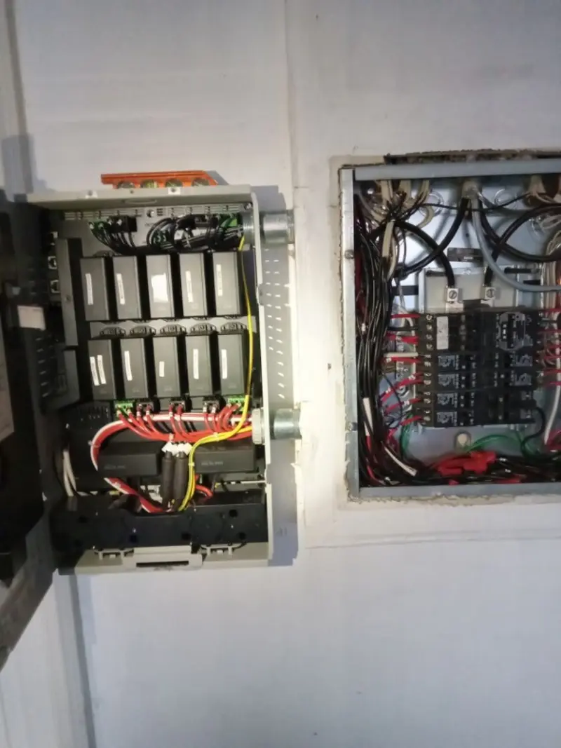 Electrical panel upgrade completed for Security Camera Wiring in Amelia